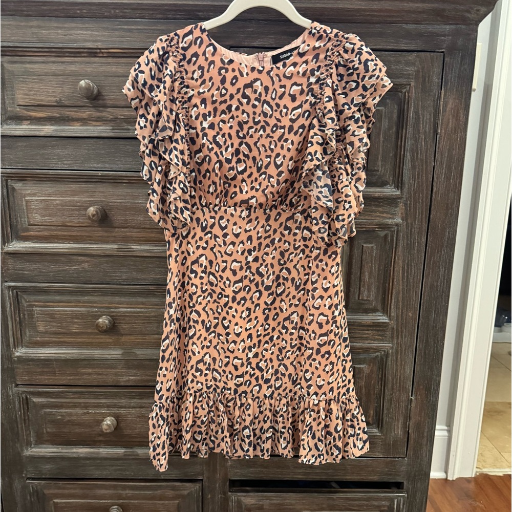 Sugar lips pink leopard print dress